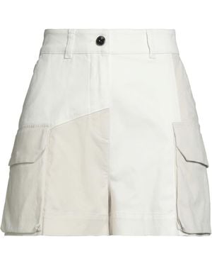 Woolrich By Daniëlle Cathari Ivory Shorts & Bermuda Shorts Cotton, Elastane - White