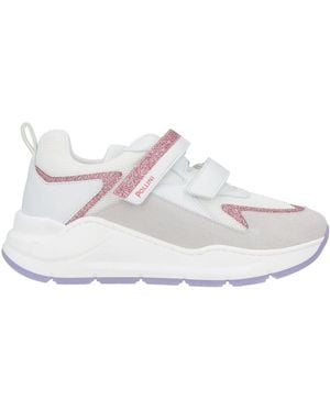 Pollini Sneakers Soft Leather, Textile Fibers - White