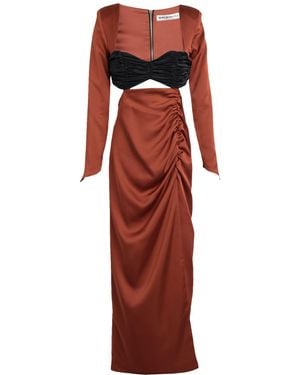 Nineminutes Tan Maxi Dress Polyester, Elastane - Red