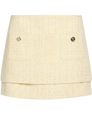 Maje Mini Skirt Cotton, Acrylic, Synthetic Fibers, Metal Fiber, Wool - Natural