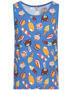 Moschino Tank Top Cotton, Elastane - Blue