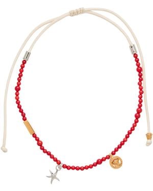 Versace Necklace Textile Fibers - Red