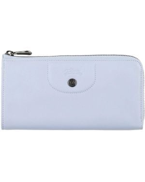 Longchamp Sky Wallet Lambskin, Cowhide - Blue