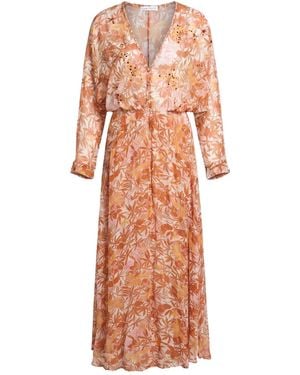 Poupette Camel Maxi Dress Silk - Pink