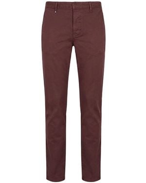 Berna Plum Pants Cotton, Elastane - Red