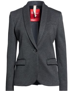 .., merci italia Charcoal Blazer Viscose, Nylon, Elastane - Black