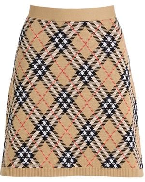 Burberry Sand Mini Skirt Wool, Polyester - Brown