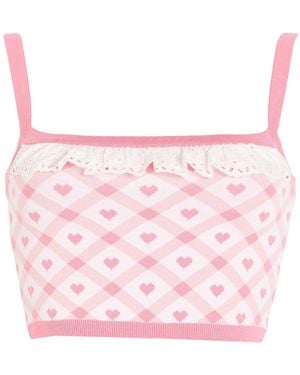 Alessandra Rich Top Viscose, Polyester - Pink