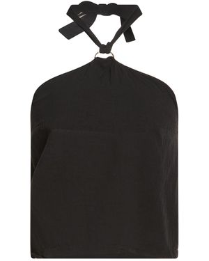 Motel Top Viscose, Linen - Black