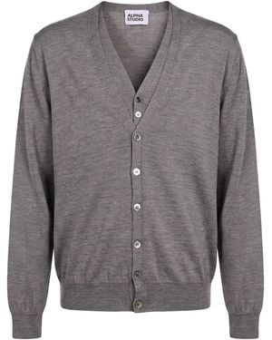 Alpha Studio Cardigan Merino Wool - Gray