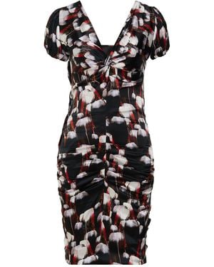 Elisabetta Franchi Midi Dress Silk, Elastane - Black
