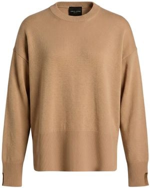 Roberto Collina Camel Sweater Merino Wool, Cashmere - Brown