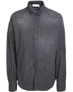 Aglini Charcoal Denim Shirt Cotton, Elastane - Gray