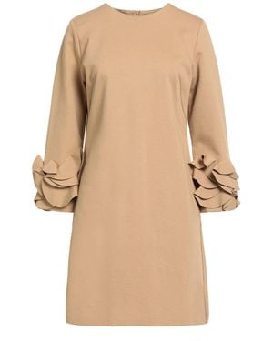 MEIMEIJ Camel Mini Dress Viscose, Polyamide, Elastane - Natural