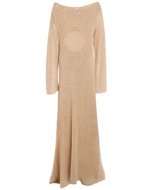 Semicouture Sand Maxi Dress Cotton - Natural