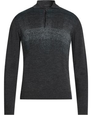 Vneck Charcoal Jumper Wool, Viscose, Acrylic - Black