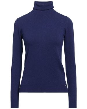 White Wise Turtleneck Nylon, Polyester, Viscose, Wool - Blue