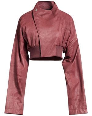 Rick Owens Brick Jacket Lambskin - Red