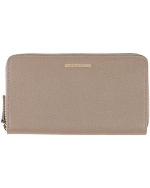Emporio Armani Khaki Wallet Cow Leather - Natural