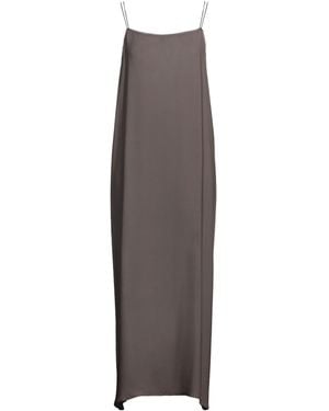 Isabel Benenato Taupe Maxi Dress Silk - Brown