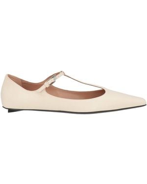 The Attico Ivory Ballet Flats Leather - Natural