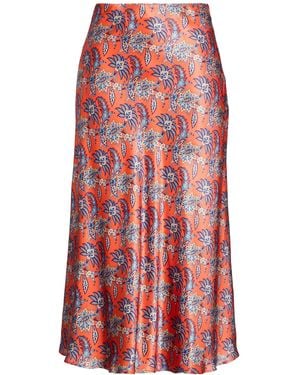 Really Wild Clothing Midi Skirt Silk - Red