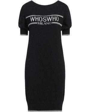 Who*s Who Who* Who Mini Dress Merino Wool, Viscose, Polyamide, Cashmere - Black