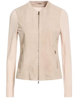 Moorer Jacket Leather, Acetate, Viscose - Natural