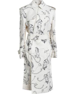 Burberry Ivory Overcoat & Trench Coat Paper, Viscose - White