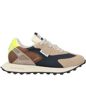 RUN OF Trainers Leather, Textile Fibres - White