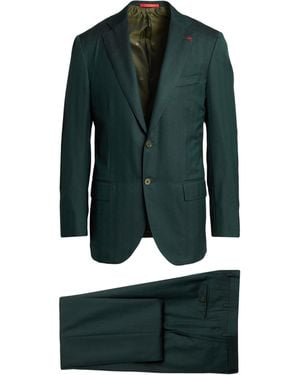 Isaia Dark Suit Wool, Silk - Green