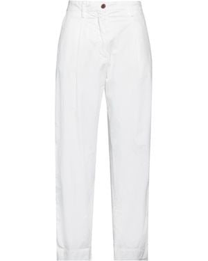 White Sand Trousers Cotton, Elastane - White