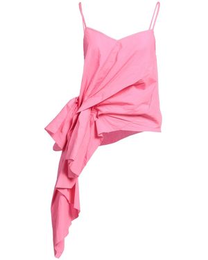 Marques'Almeida Embellished Gathered Cotton Top - Pink