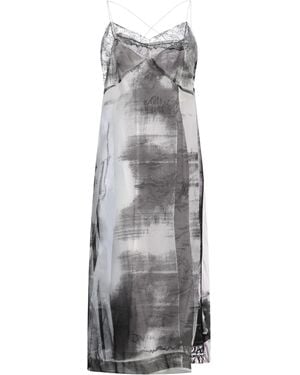 Maison Margiela Ivory Midi Dress Silk, Cupro, Viscose, Polyamide - Grey