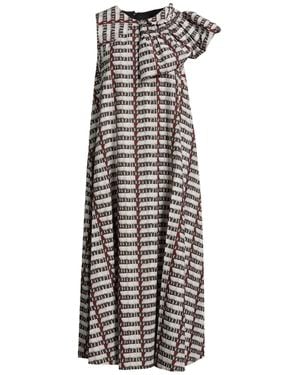 Alysi Chocolat Maxi Dress Cotton - White