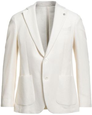 Lubiam Ivory Blazer Cotton, Linen - White