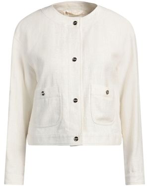 Herno Ivory Jacket Linen, Silk, Polyester - White