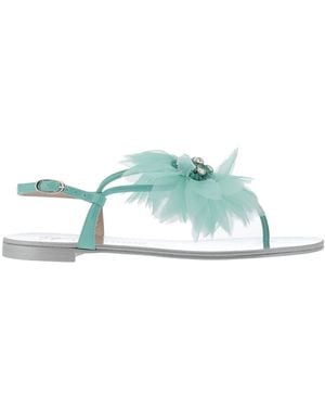 Giuseppe Zanotti Thong Sandal Soft Leather - Green