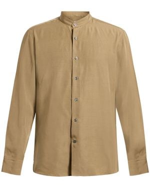 Caruso Khaki Shirt Tencel - Natural
