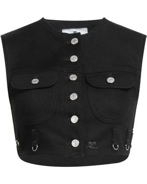 Courreges Denim Outerwear Cotton, Elastane - Black