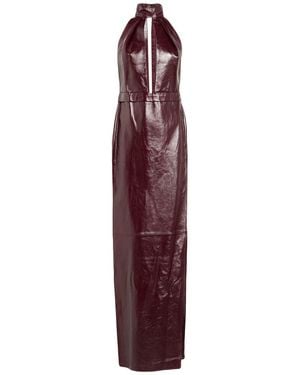 The New Arrivals Ilkyaz Ozel Burgundy Maxi Dress Lambskin - Purple