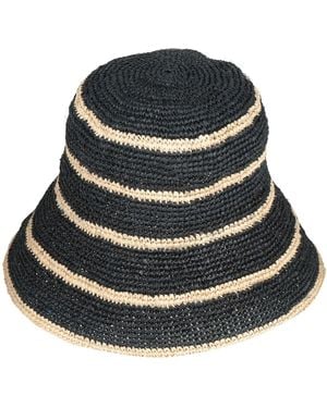 Rag & Bone Hat Natural Raffia - Black