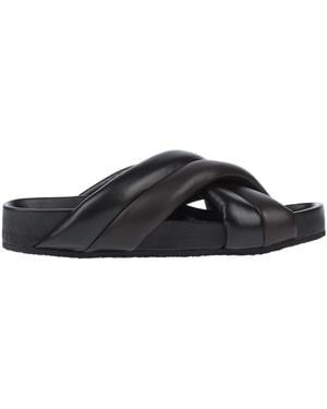 Jil Sander Sandals Soft Leather - Black