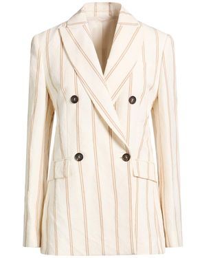 Brunello Cucinelli Ivory Blazer Linen, Cotton - Natural