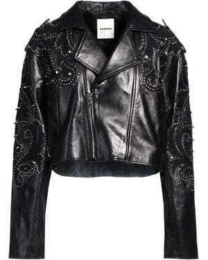 Sandro Jacket Lambskin, Copper, Zamak, Polyester - Black
