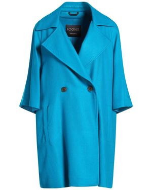 Cinzia Rocca Overcoat & Trench Coat Viscose, Polyester - Blue
