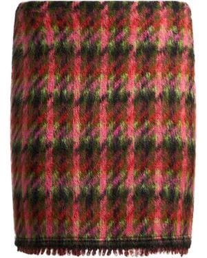 Marc Cain Mini Skirt Acrylic, Polyimide, Alpaca Wool, Wool, Superkid Mohair - Red