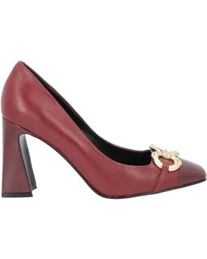 Luciano Barachini Burgundy Court Shoes Leather - Pink