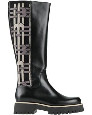 Baldinini Boot Calfskin, Textile Fibers - Black