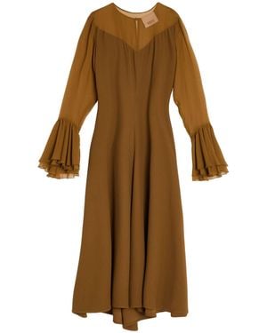 Erika Cavallini Semi Couture Midi Dress - Brown
